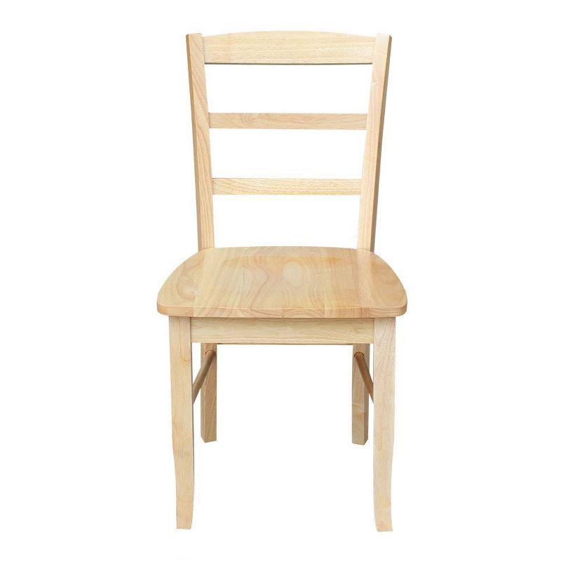 Natural Wood Ladderback High Side Chair Set