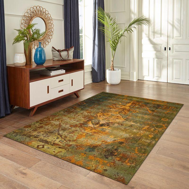 Kermin Green Flat Woven Synthetic Rectangular Rug 7'10" x 9'10"