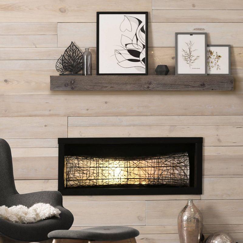 Rustic Grey Wood Floating Wall Shelf - 39"x12"