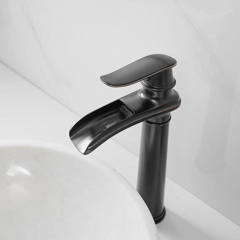 BWE Waterfall Single Hole Single Handle Bathroom Vessel Sink Faucet With Drain Assembly