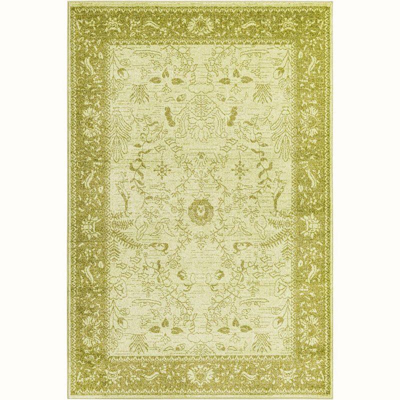 Unique Loom 6' 1 x 9' 0 Light Green La Jolla Floral Area Rug