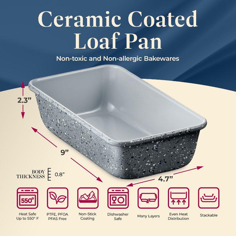 Gray Speckled Aluminized Steel Non-Stick Loaf Pan