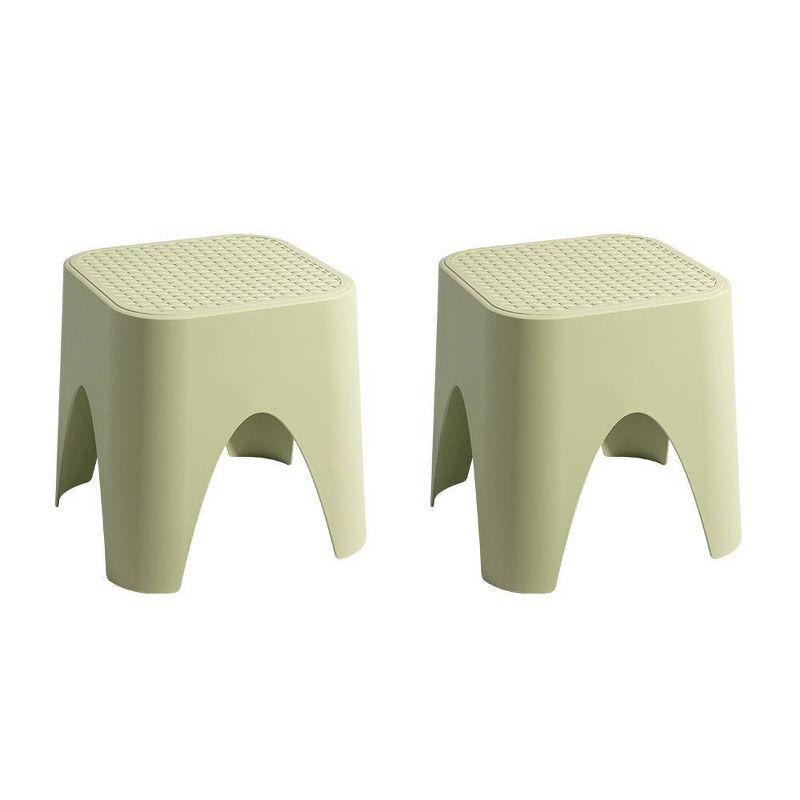 2pc Mallorca Stackable Rattan Top Side Table - Green - Lagoon