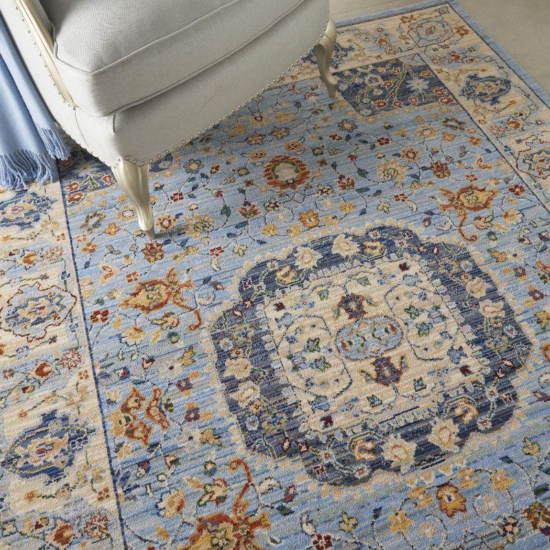 Nourison Majestic MST03 Blue/Ivory/Red Indoor Area Rug - 5'6 x 8'