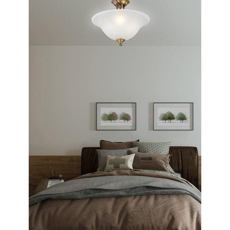 Livex Lighting Coronado 3 - Light Semi-Flush Mount in  Antique Brass