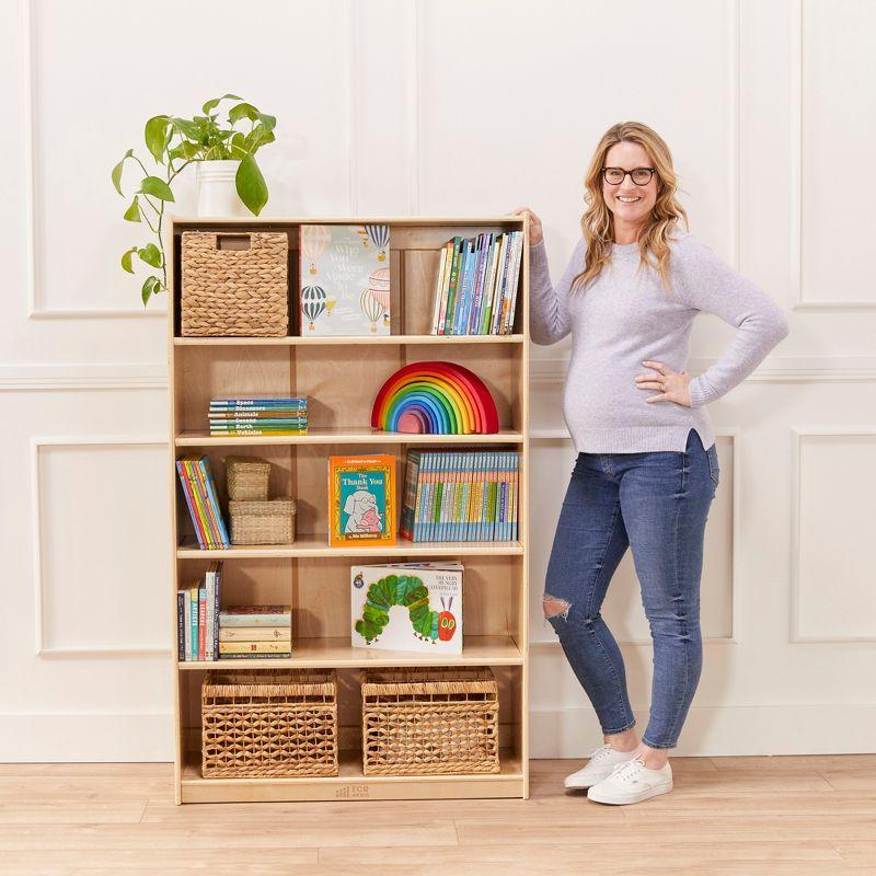 Adjustable Classic Birch Bookcase for Kids, 60in, Natural Brown