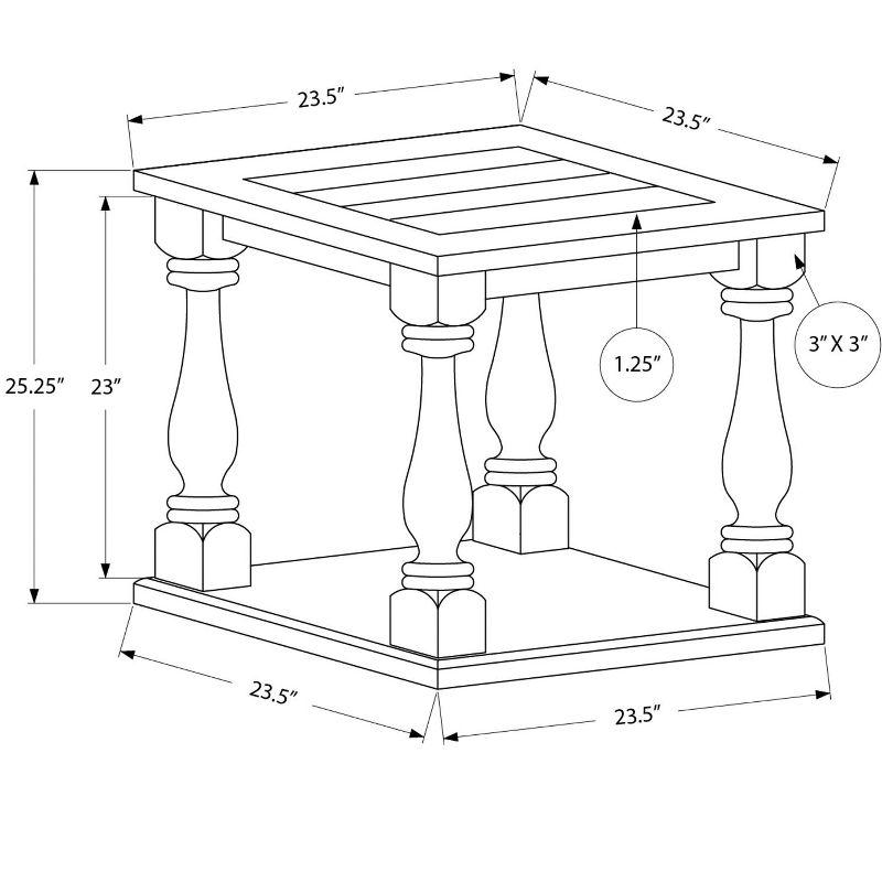 Traditional Brown Wood 2-Tier Square End Table