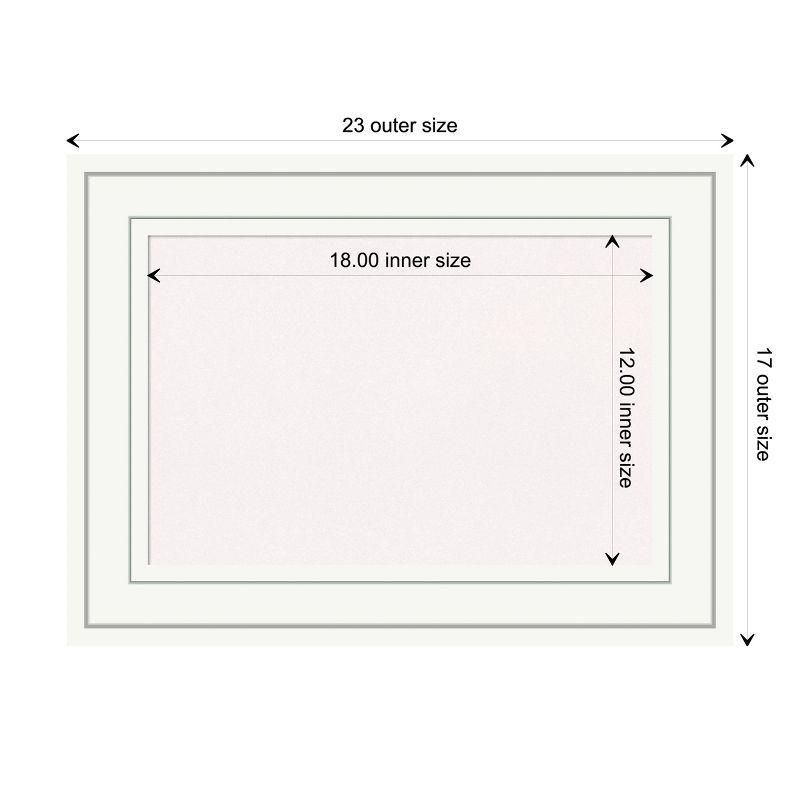 Amanti Art White Cork Board Wood Framed Craftsman White Bulletin Board 23 in. x 17 in.