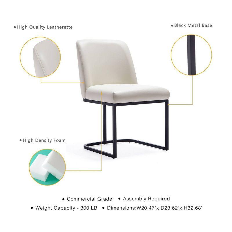 Set of 8 Serena Modern Leatherette Upholstered Dining Chair Set Cream - Manhattan Comfort: Plush, Steel Frame, No Assembly Required