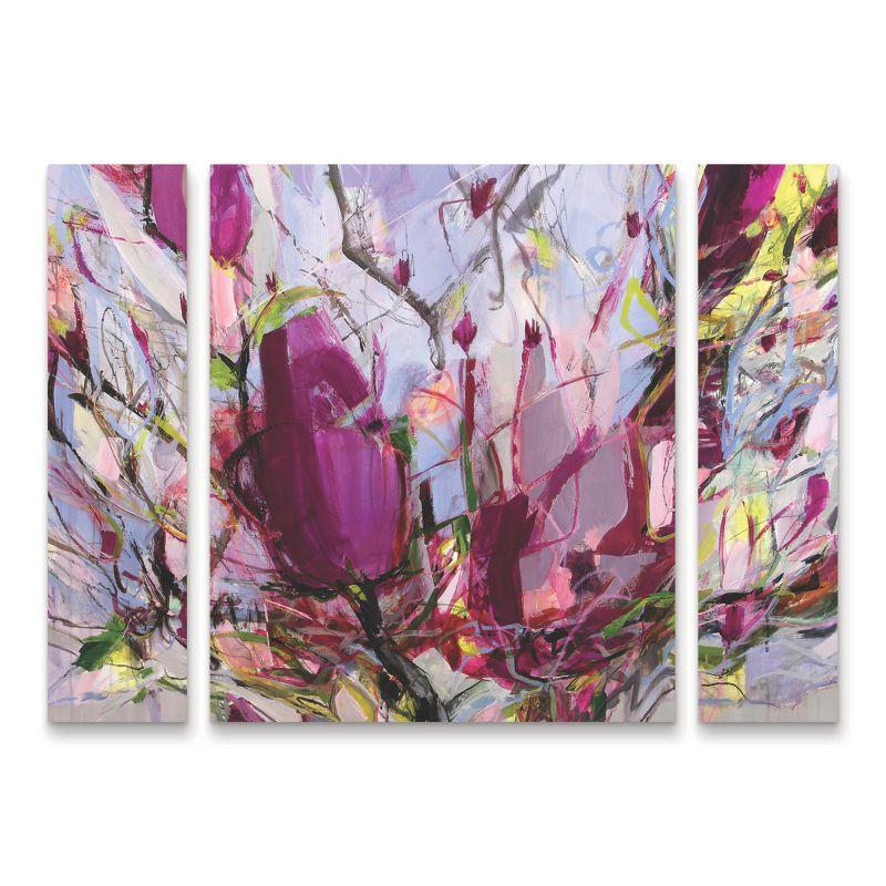 Trademark Fine Art Kati Bujna Magnolia Blossoms 3 Piece Panel Set Art