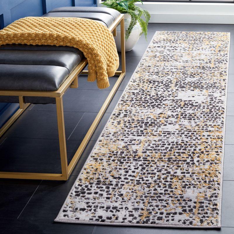 Amelia ALA254 Power Loomed Runner Rug - Charcoal/Gold - 2'x8' - Safavieh.