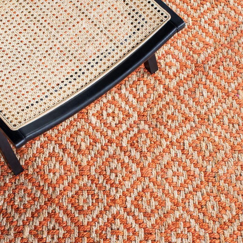 Natural Fiber NF266 Hand Woven Indoor Area Rug - Orange/Natural - 4'x6' - Safavieh.