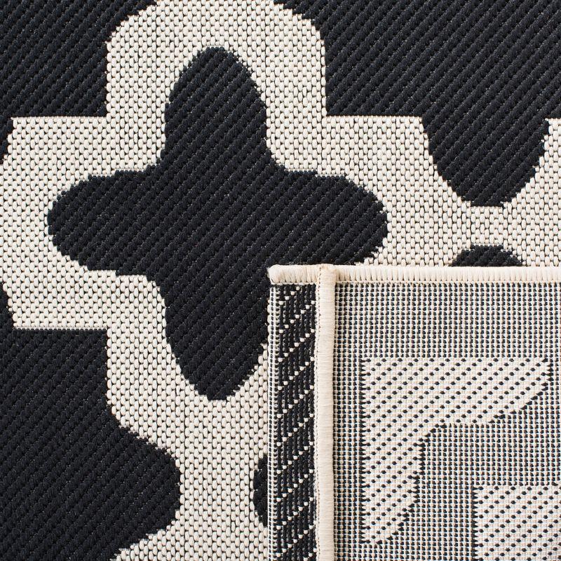 Courtyard CY6913 Power Loomed Indoor and Outdoor Area Rug - Black/Beige - 8'x11' - Safavieh