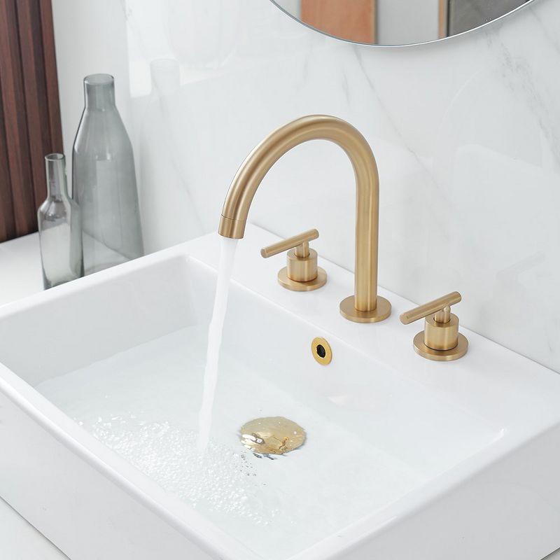 VIBRANTBATH 16441-BG Widespread Bathroom Faucet 3 Hole, 2-handle Bathroom Sink Faucet with Drain Assembly