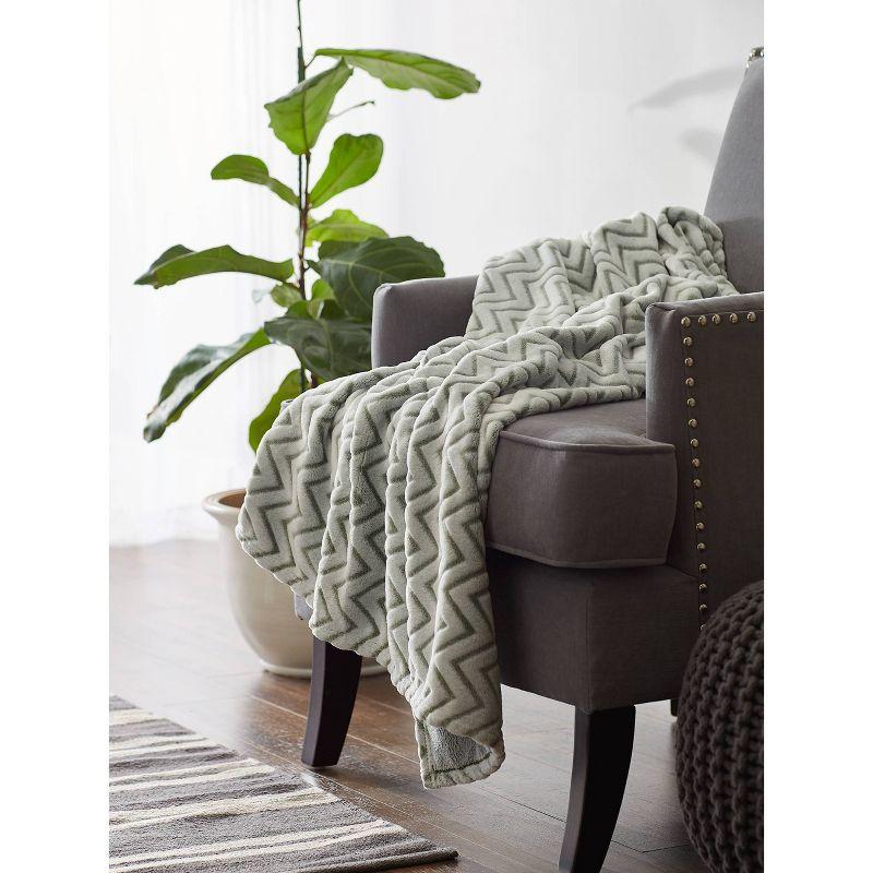 50"x60" Chevron Plush Throw Blanket - Design Imports