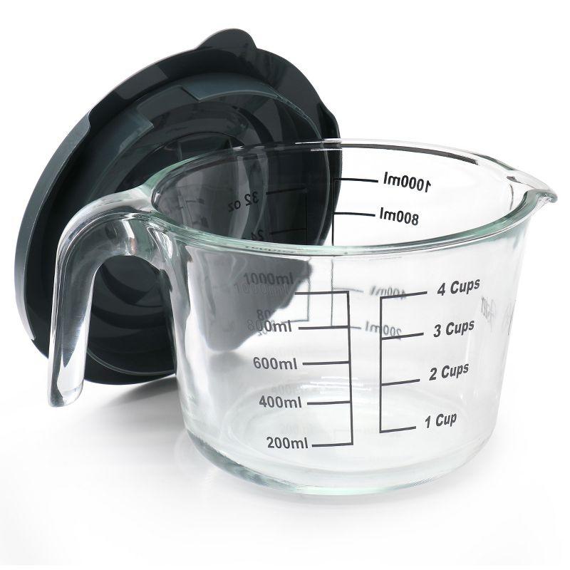 Oster 4 Cup Clear Glass Measuring Cup with Snap Lid