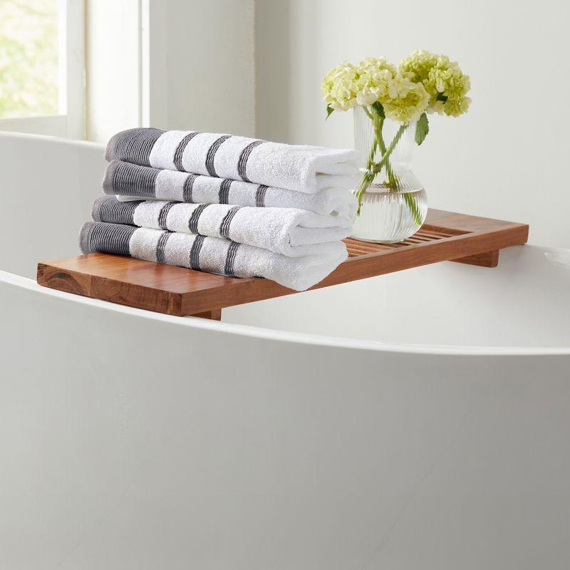 Combed Cotton Decorative Quick-Dry Towel Set (6 Piece Set, Dark Grey / Light Grey)