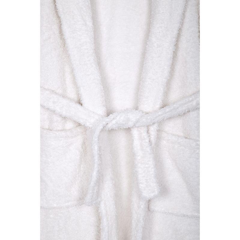 Sleep On It Girls Hooded Marshmallow Fleece Collar Robe Set - Marshamallow , 14-16