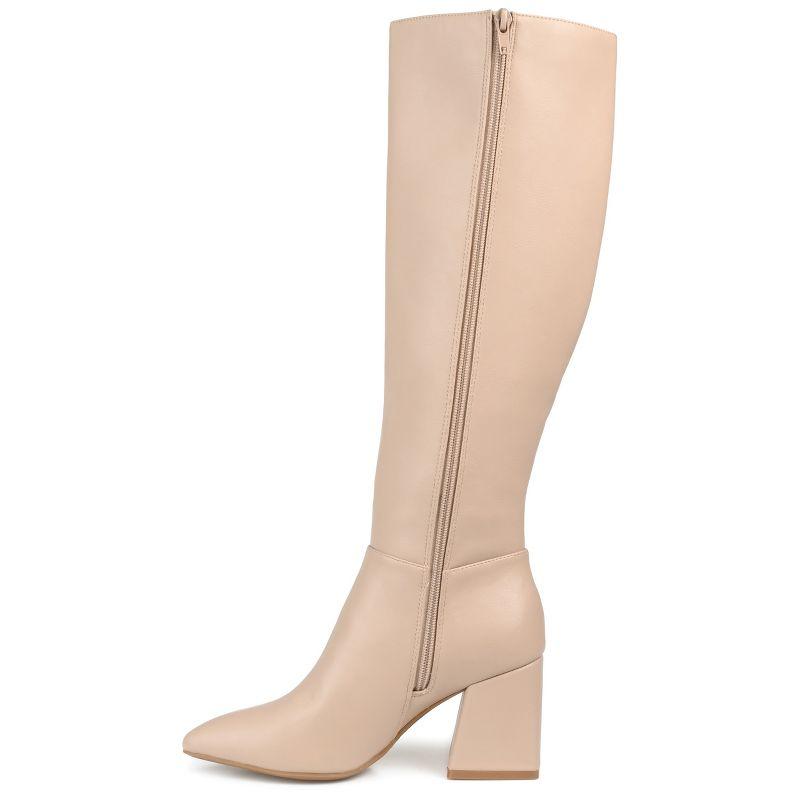 Journee Collection Womens Landree Block Heel Knee High Boots Nude 9.5