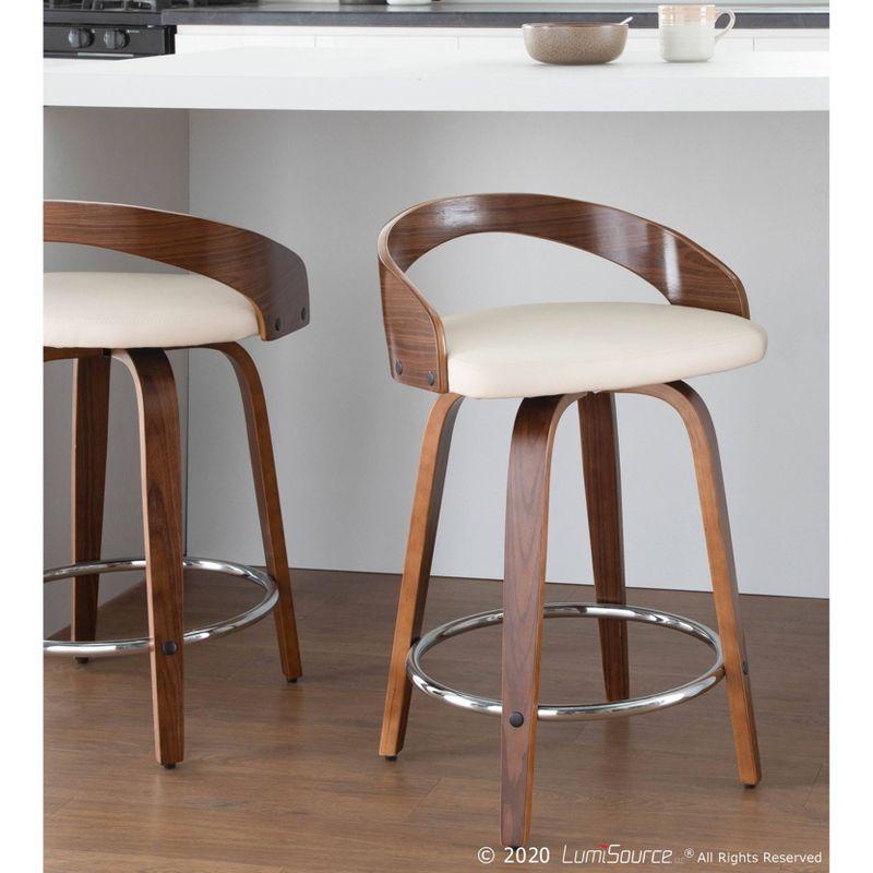 Cream Swivel Wood Counter Height Barstool Set