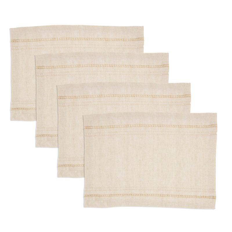 Saro Lifestyle Leno Stripe Elegance Placemat (Set of 4)