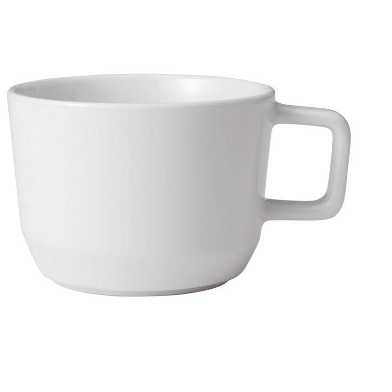 Austin White Ceramic 17.5-Ounce Stackable Coffee Mugs, Set of 4