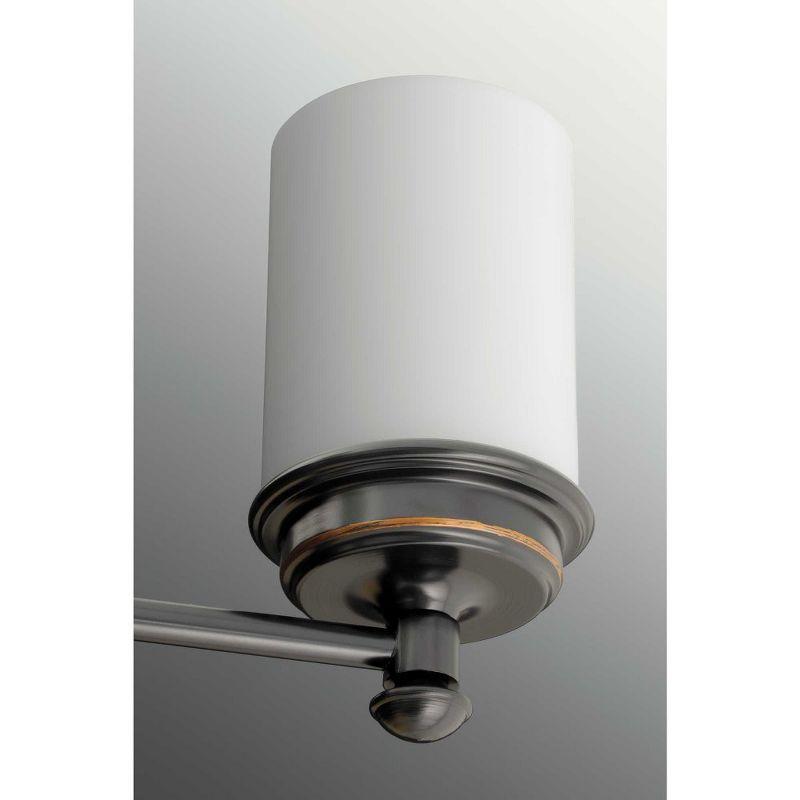 Progress Lighting Glide Collection 4-Light Bath Vanity Rubbed Bronze Glass Shade