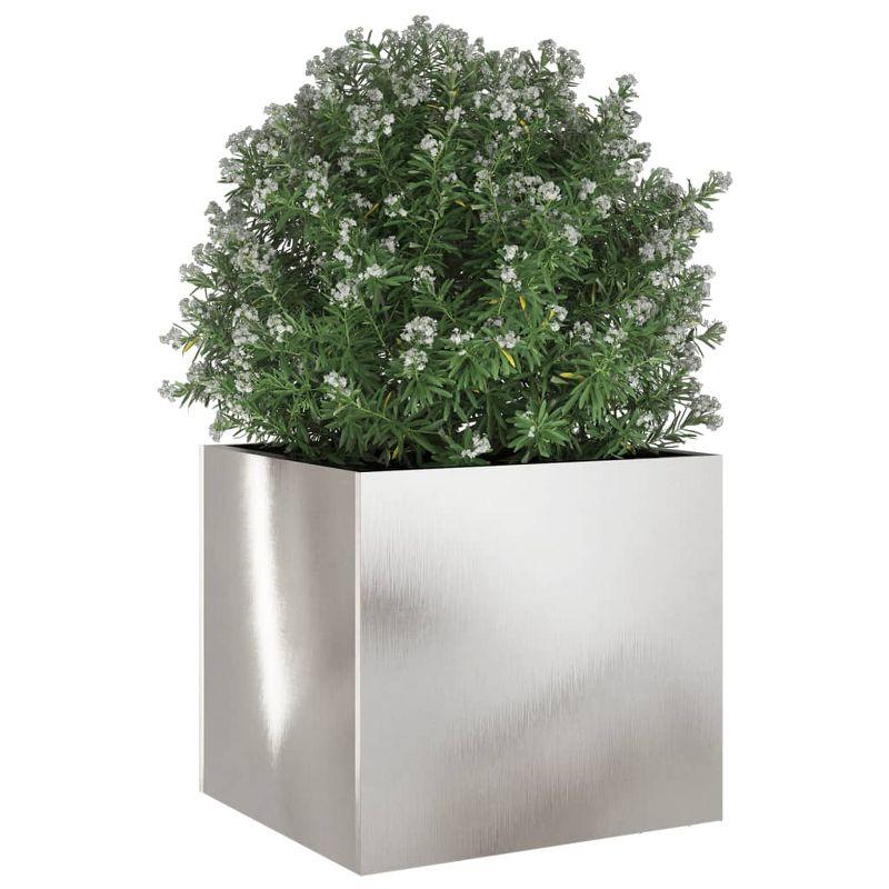 vidaXL Solid Fir Wood Planter with Trellis - Brown Rectangular Outdoor Flower Box for Garden, Patio, Terrace