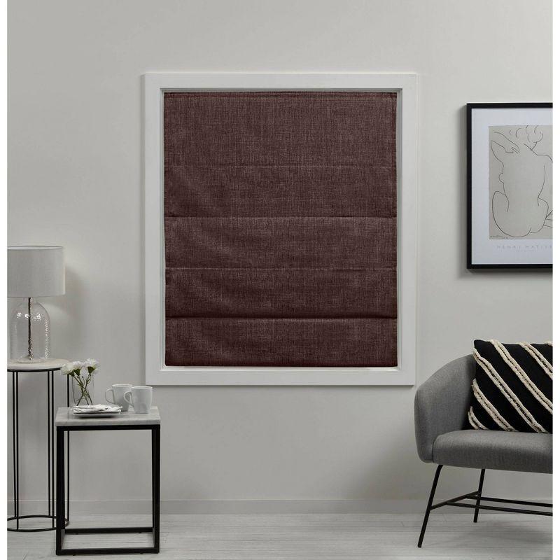 Acadia Chocolate Cordless Blackout Roman Shade