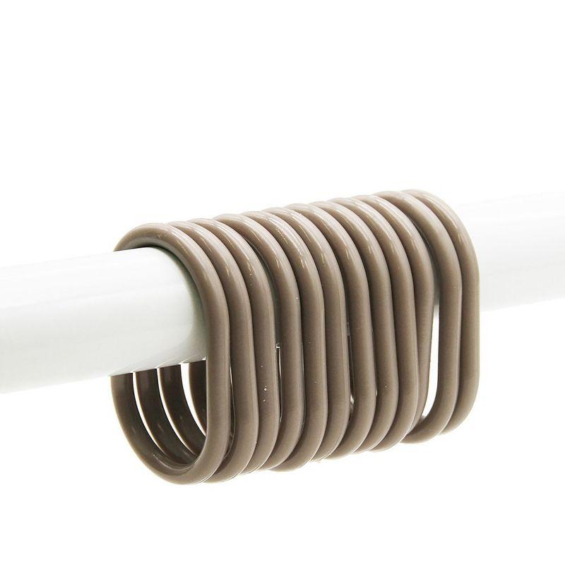 Evideco Solid Plastic Shower Curtain Hooks Rings (Set of 12)