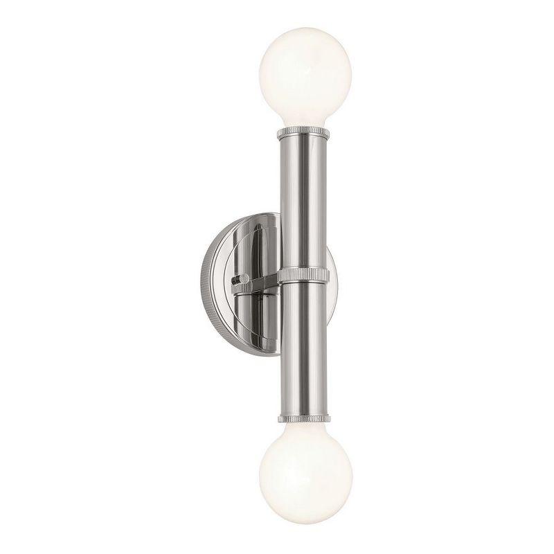 Torche Polished Nickel 2-Light Wall Sconce