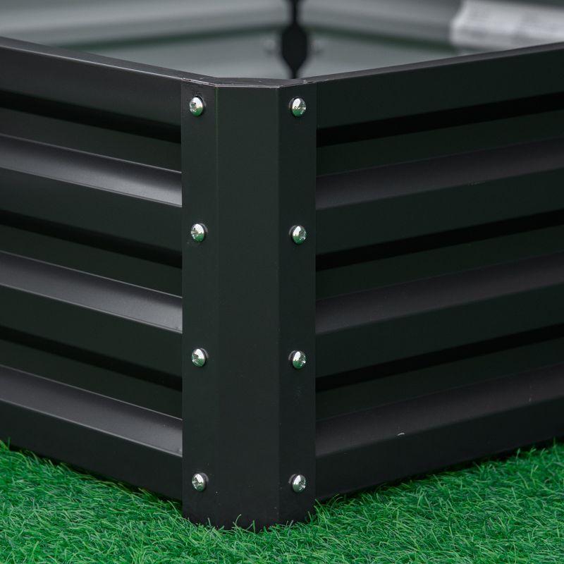 Outsunny 4' x 4' x 1' Galvanized Raised Garden Bed, Planter Raised Bed with Steel Frame for Vegetables, Flowers, Plants and Herbs, Gray