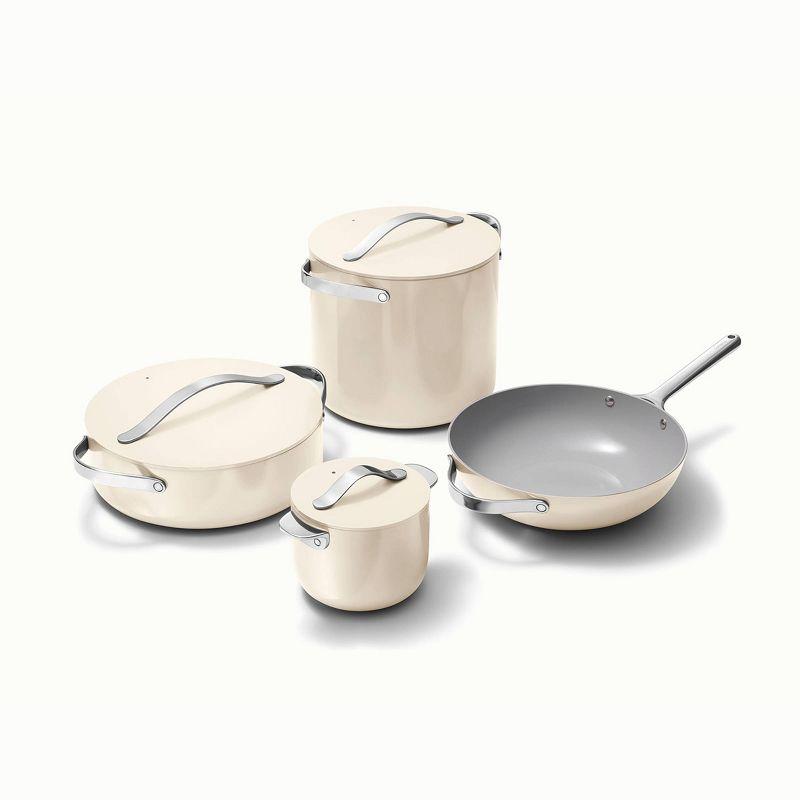 Cream Non-Stick Stainless Steel 8-Piece Cookware Set