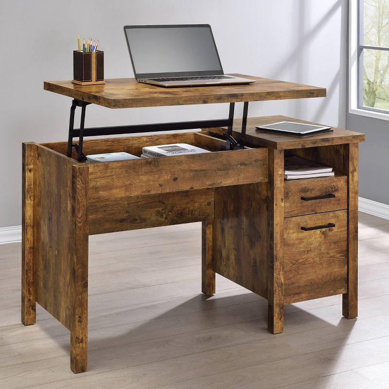 Delwin 2 Drawer Standing Office Desk Antique Nutmeg - Coaster