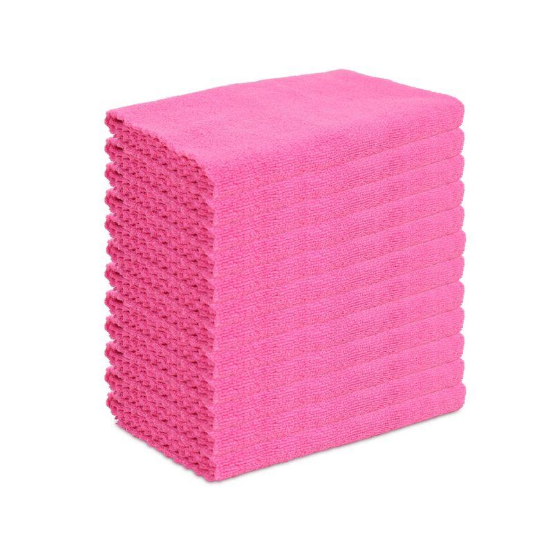 Pink Edgeless Microfiber Cleaning Cloths 16x16 (12 Pack)