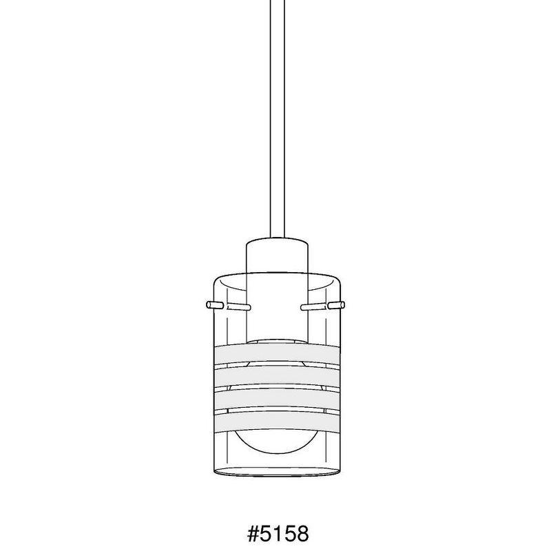 Fairview Brushed Nickel Mini Pendant with Clear and Etched Glass Shade