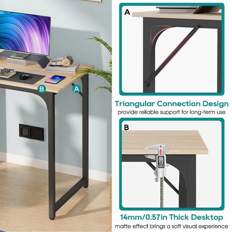 FDW Computer Desk 32 inch Length Study Writing Table Adjustable feet for Home Office, Nature