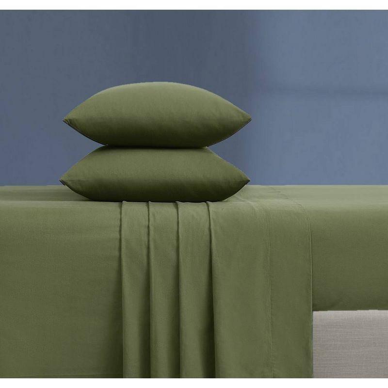 Brooklyn Loom Full 4pc Essential Cotton Sheet Set Green