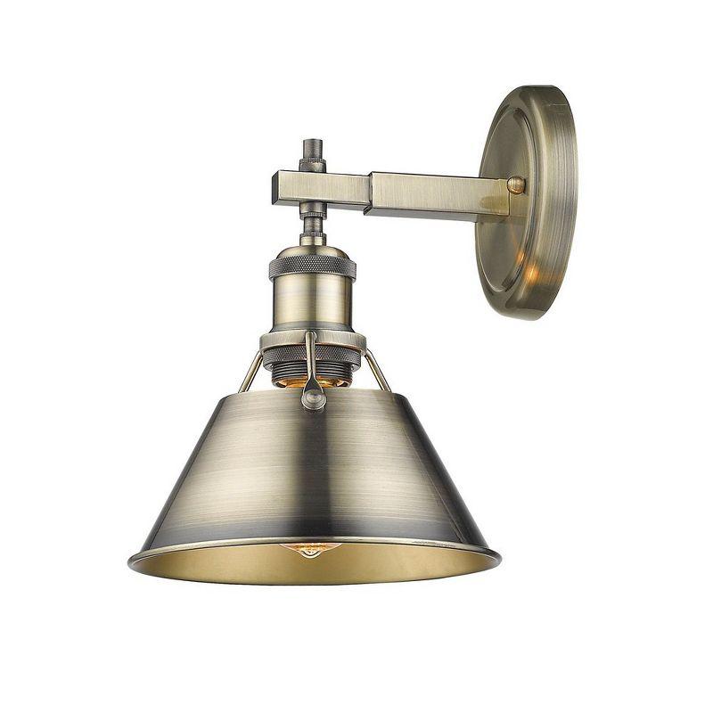Golden Lighting Orwell 1-Light Wall Sconce in Pewter with Opal Glass