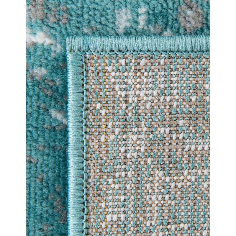 Turquoise Rectangular Stain-Resistant Polypropylene Area Rug 9' x 12'