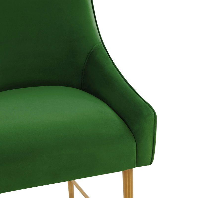 TOV Furniture Beatrix Velvet Stool Green Counter Height