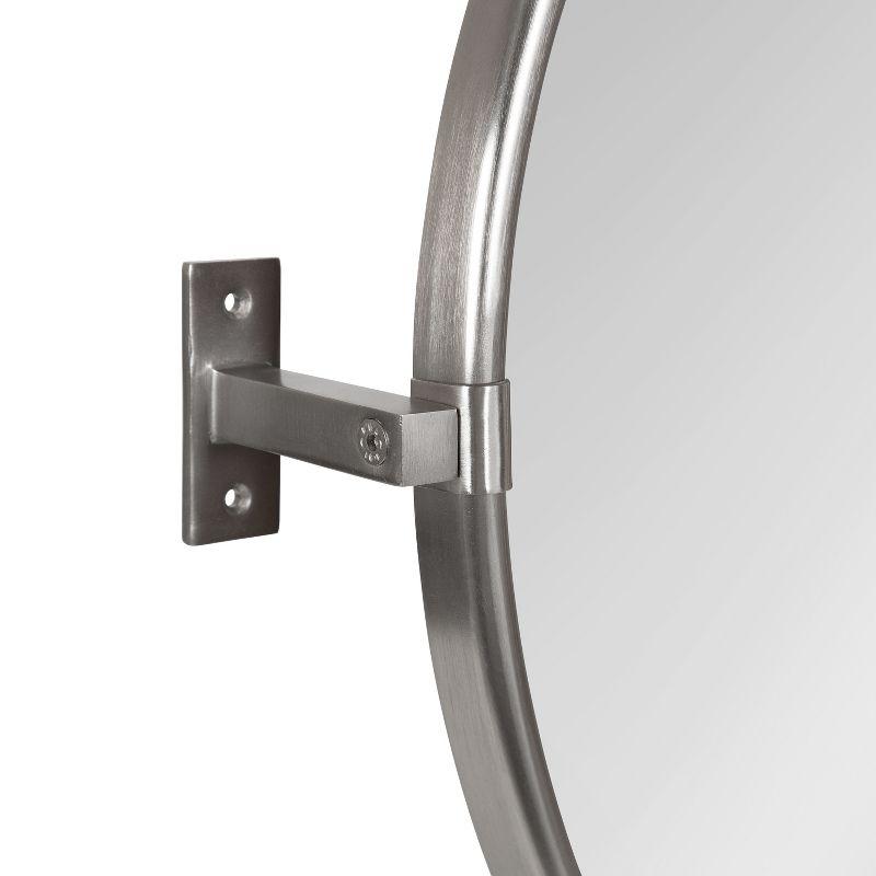 Elegant Silver Round Pivot Wall Mirror, 26x24 Inch