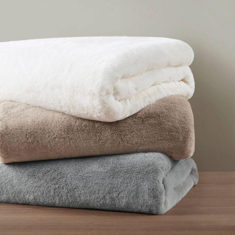 Bristol Solid Premium Faux Fur Throw