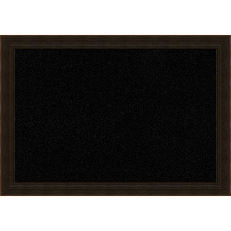 Espresso Brown Wood Framed Black Cork Bulletin Board 23" x 17"