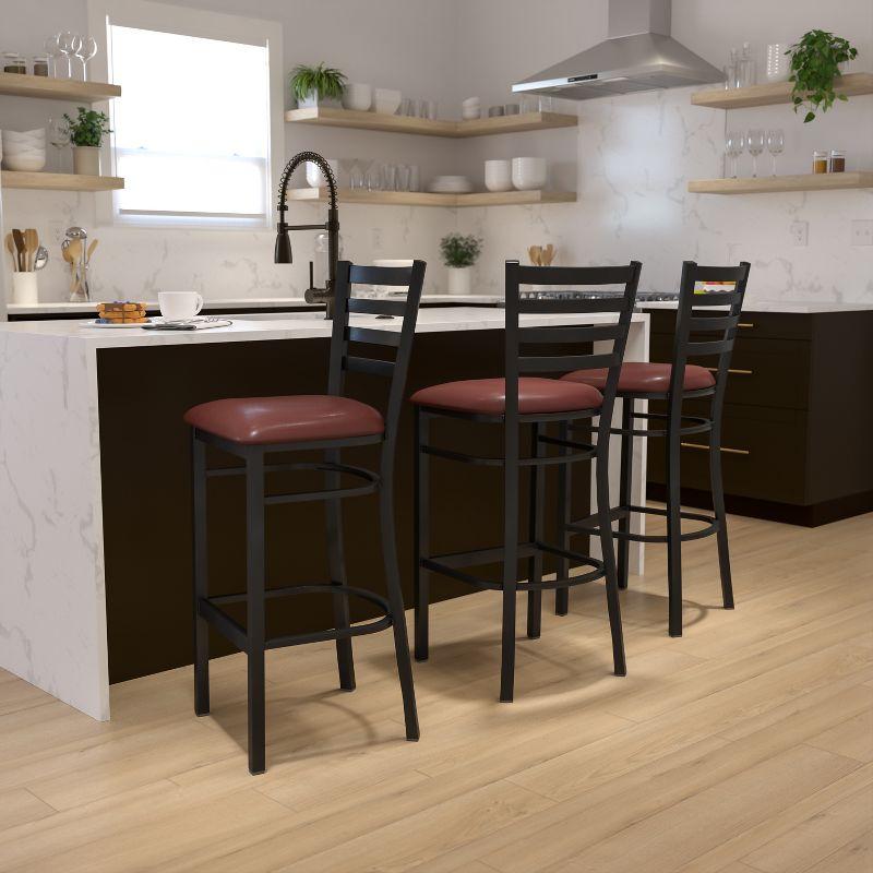 Flash Furniture Brixton Hercules Series Ladder Back Metal Restaurant Barstools