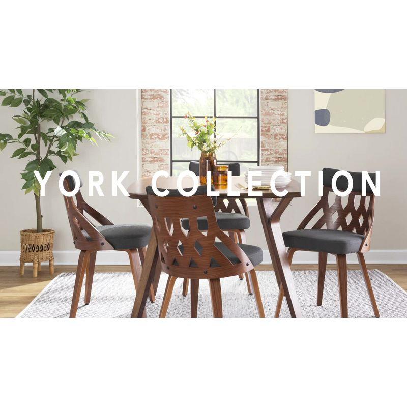 LumiSource York Upholstered Counter Height Barstool Light Gray/Natural