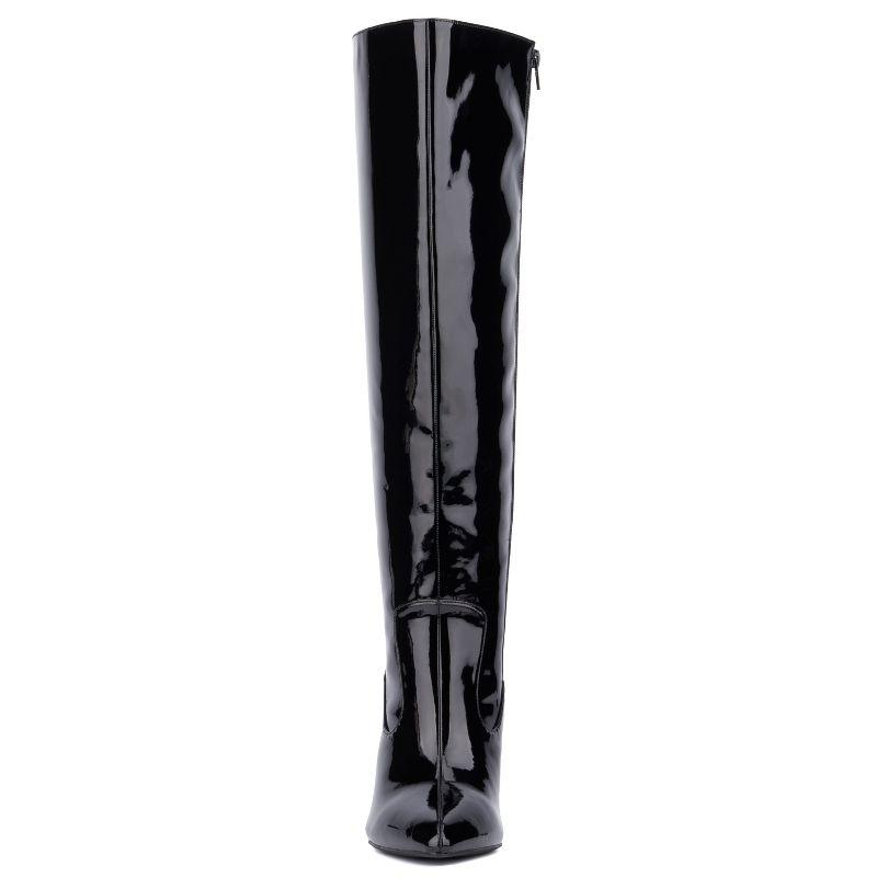 Fashion To Figure Women's Lisette Knee High Boot - Wide Width - 8, BLACK PATENT