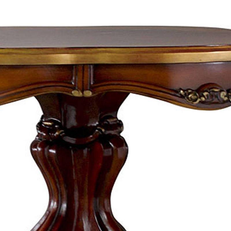 Acme Furniture 48" Picardy Accent Table Honey Oak: Elegant Scrollwork, No Assembly, Spot Clean, Wood Frame