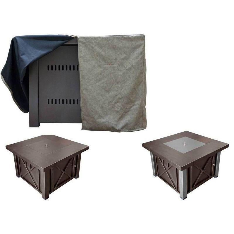 Square Fire Pit Commercial Cover - Tan - AZ Patio Heaters: Weather-Resistant, Zippered, Polyester & TPU