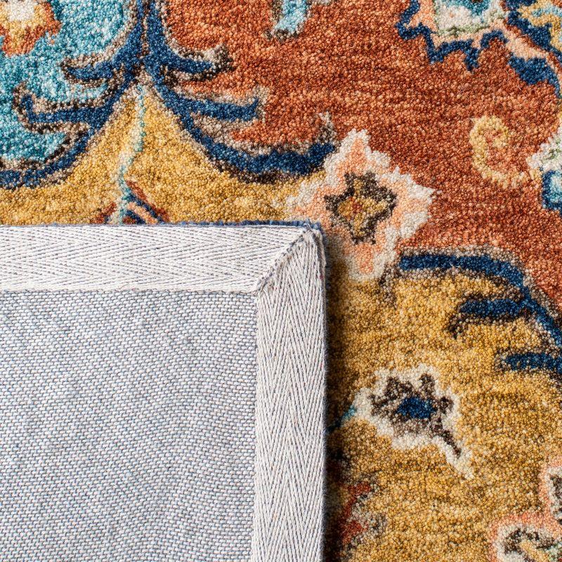 Heritage Blue and Rust Hand-Tufted Wool 4' x 6' Area Rug